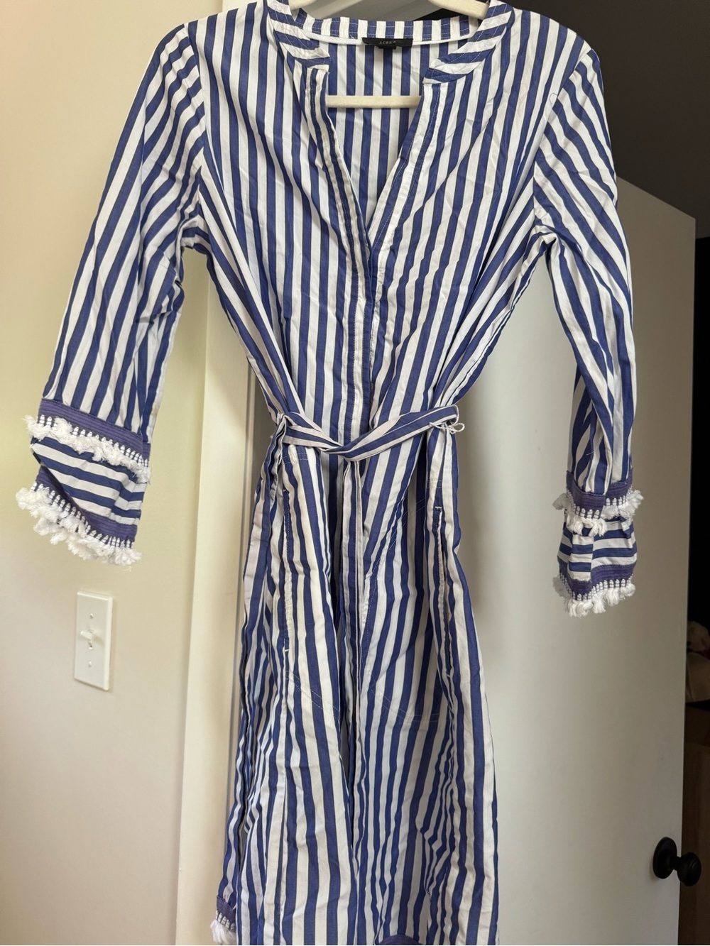 J. Crew Blue and White Stripe Shirt Summer Dress